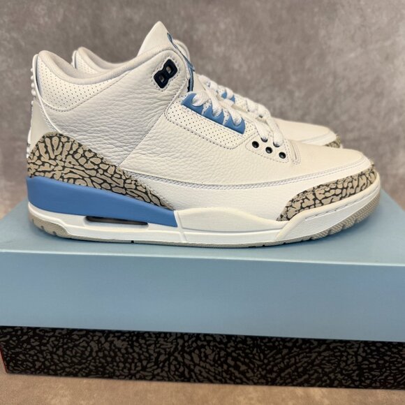 Air Jordan 3 Retro – White/Valor Blue-Tech Grey | Men’s Size 9 | New in Box main image 5
